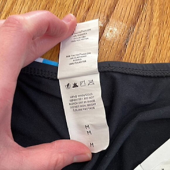 NEW NWT JAG JEANS Solid Black Blue White Belted Stripe Y2K Bikini BOTTOM Medium - Picture 8 of 11